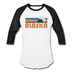 Alaska Baseball T-Shirt - Retro Mountain Unisex Alaska Raglan T Shirt - white/black