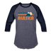 Alaska Baseball T-Shirt - Retro Mountain Unisex Alaska Raglan T Shirt - heather blue/navy
