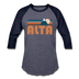 Alta, Utah Baseball T-Shirt - Retro Mountain Unisex Alta Raglan T Shirt - heather blue/navy