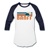 Banff, Canada Baseball T-Shirt - Retro Mountain Unisex Banff Raglan T Shirt - white/navy