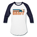 Banff, Canada Baseball T-Shirt - Retro Mountain Unisex Banff Raglan T Shirt - white/navy