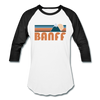 Banff, Canada Baseball T-Shirt - Retro Mountain Unisex Banff Raglan T Shirt - white/black