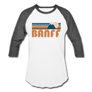 Banff, Canada Baseball T-Shirt - Retro Mountain Unisex Banff Raglan T Shirt - white/charcoal