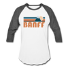 Banff, Canada Baseball T-Shirt - Retro Mountain Unisex Banff Raglan T Shirt - white/charcoal