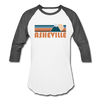 Asheville, North Carolina Baseball T-Shirt - Retro Mountain Unisex Asheville Raglan T Shirt - white/charcoal