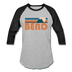 Bend, Oregon Baseball T-Shirt - Retro Mountain Unisex Bend Raglan T Shirt - heather gray/black