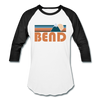 Bend, Oregon Baseball T-Shirt - Retro Mountain Unisex Bend Raglan T Shirt - white/black