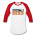 Bend, Oregon Baseball T-Shirt - Retro Mountain Unisex Bend Raglan T Shirt - white/red