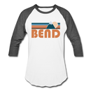 Bend, Oregon Baseball T-Shirt - Retro Mountain Unisex Bend Raglan T Shirt - white/charcoal