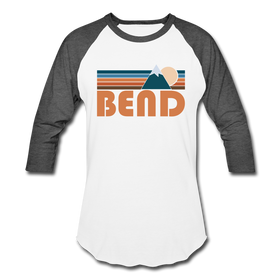 Bend, Oregon Baseball T-Shirt - Retro Mountain Unisex Bend Raglan T Shirt - white/charcoal