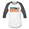 Bend, Oregon Baseball T-Shirt - Retro Mountain Unisex Bend Raglan T Shirt - white/charcoal