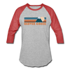 Beaver Creek, Colorado Baseball T-Shirt - Retro Mountain Unisex Beaver Creek Raglan T Shirt - heather gray/red