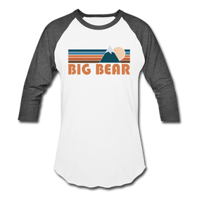 Big Bear, California Baseball T-Shirt - Retro Mountain Unisex Big Bear Raglan T Shirt - white/charcoal
