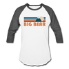 Big Bear, California Baseball T-Shirt - Retro Mountain Unisex Big Bear Raglan T Shirt - white/charcoal