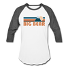 Big Bear, California Baseball T-Shirt - Retro Mountain Unisex Big Bear Raglan T Shirt