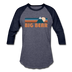 Big Bear, California Baseball T-Shirt - Retro Mountain Unisex Big Bear Raglan T Shirt - heather blue/navy