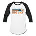 Big Sky, Montana Baseball T-Shirt - Retro Mountain Unisex Big Sky Raglan T Shirt - white/black