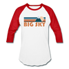 Big Sky, Montana Baseball T-Shirt - Retro Mountain Unisex Big Sky Raglan T Shirt