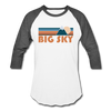 Big Sky, Montana Baseball T-Shirt - Retro Mountain Unisex Big Sky Raglan T Shirt - white/charcoal