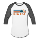 Big Sky, Montana Baseball T-Shirt - Retro Mountain Unisex Big Sky Raglan T Shirt - white/charcoal