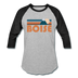 Boise, Idaho Baseball T-Shirt - Retro Mountain Unisex Boise Raglan T Shirt - heather gray/black