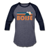 Boise, Idaho Baseball T-Shirt - Retro Mountain Unisex Boise Raglan T Shirt - heather blue/navy