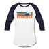 Boulder, Colorado Baseball T-Shirt - Retro Mountain Unisex Boulder Raglan T Shirt - white/navy
