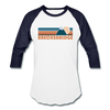 Breckenridge, Colorado Baseball T-Shirt - Retro Mountain Unisex Breckenridge Raglan T Shirt - white/navy