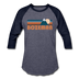 Bozeman, Montana Baseball T-Shirt - Retro Mountain Unisex Bozeman Raglan T Shirt - heather blue/navy
