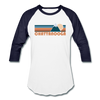 Chattanooga, Tennessee Baseball T-Shirt - Retro Mountain Unisex Chattanooga Raglan T Shirt - white/navy
