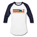Chattanooga, Tennessee Baseball T-Shirt - Retro Mountain Unisex Chattanooga Raglan T Shirt - white/navy