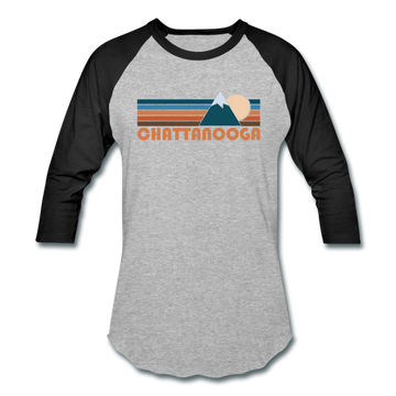 Chattanooga, Tennessee Baseball T-Shirt - Retro Mountain Unisex Chattanooga Raglan T Shirt - heather gray/black