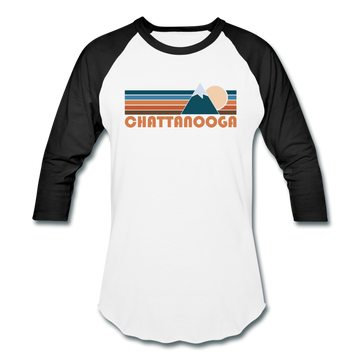 Chattanooga, Tennessee Baseball T-Shirt - Retro Mountain Unisex Chattanooga Raglan T Shirt - white/black