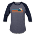 Chattanooga, Tennessee Baseball T-Shirt - Retro Mountain Unisex Chattanooga Raglan T Shirt - heather blue/navy