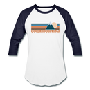 Colorado Springs, Colorado Baseball T-Shirt - Retro Mountain Unisex Colorado Springs Raglan T Shirt - white/navy