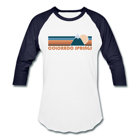 Colorado Springs, Colorado Baseball T-Shirt - Retro Mountain Unisex Colorado Springs Raglan T Shirt