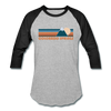 Colorado Springs, Colorado Baseball T-Shirt - Retro Mountain Unisex Colorado Springs Raglan T Shirt - heather gray/black