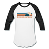 Colorado Springs, Colorado Baseball T-Shirt - Retro Mountain Unisex Colorado Springs Raglan T Shirt - white/black