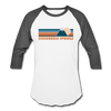 Colorado Springs, Colorado Baseball T-Shirt - Retro Mountain Unisex Colorado Springs Raglan T Shirt - white/charcoal