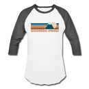 Colorado Springs, Colorado Baseball T-Shirt - Retro Mountain Unisex Colorado Springs Raglan T Shirt - white/charcoal