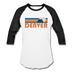 Denver, Colorado Baseball T-Shirt - Retro Mountain Unisex Denver Raglan T Shirt - white/black