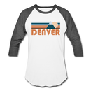 Denver, Colorado Baseball T-Shirt - Retro Mountain Unisex Denver Raglan T Shirt - white/charcoal