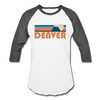 Denver, Colorado Baseball T-Shirt - Retro Mountain Unisex Denver Raglan T Shirt - white/charcoal