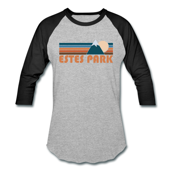 Estes Park, Colorado Baseball T-Shirt - Retro Mountain Unisex Estes Park Raglan T Shirt - heather gray/black