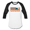 Golden, Colorado Baseball T-Shirt - Retro Mountain Unisex Golden Raglan T Shirt - white/black