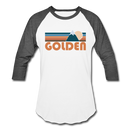 Golden, Colorado Baseball T-Shirt - Retro Mountain Unisex Golden Raglan T Shirt - white/charcoal