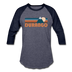 Durango, Colorado Baseball T-Shirt - Retro Mountain Unisex Durango Raglan T Shirt - heather blue/navy