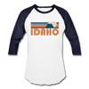 Idaho Baseball T-Shirt - Retro Mountain Unisex Idaho Raglan T Shirt - white/navy
