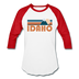 Idaho Baseball T-Shirt - Retro Mountain Unisex Idaho Raglan T Shirt - white/red