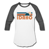Idaho Baseball T-Shirt - Retro Mountain Unisex Idaho Raglan T Shirt - white/charcoal